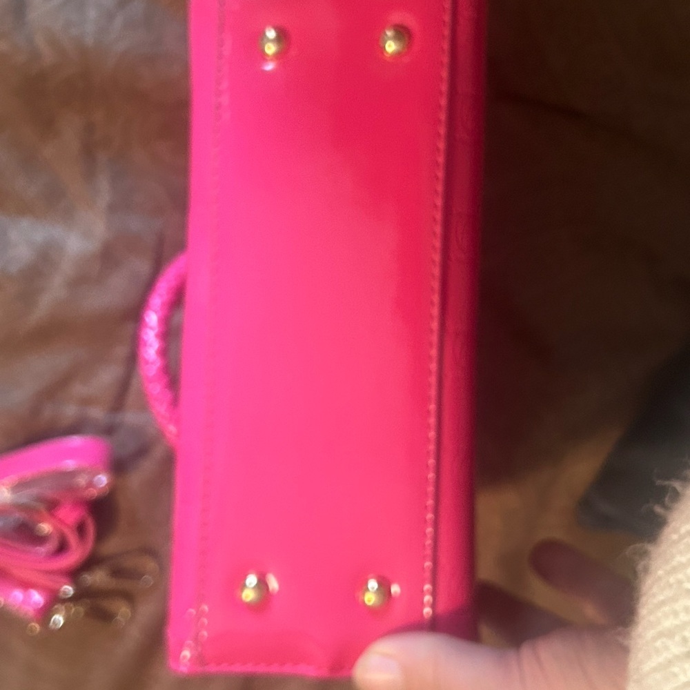 Bebe hot Pink cross body with Gold Accents - Picture 9 of 11